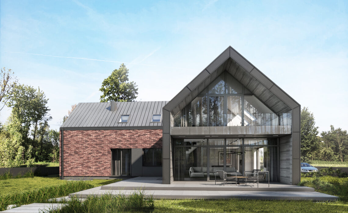 Nowoczesny dom z cegły -RS architektura