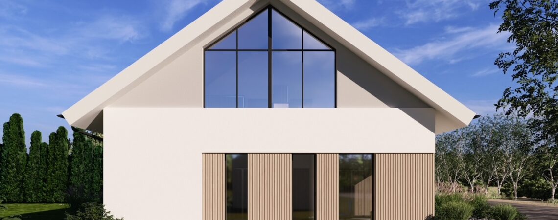 Nowoczesna stodoła w oastelowych kolorach